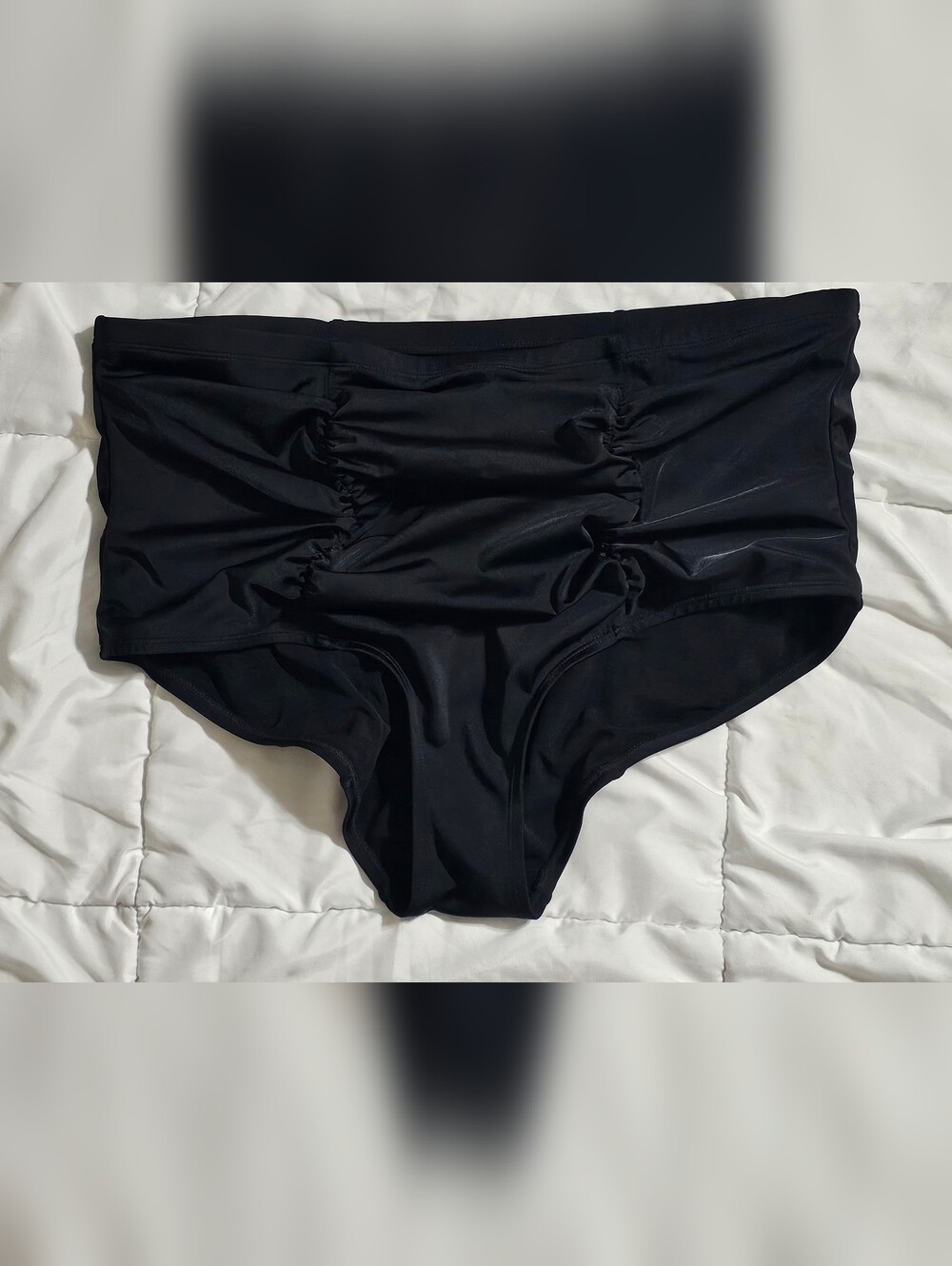 Torrid Black High-Waist Ruched Bikini Swim Bottoms